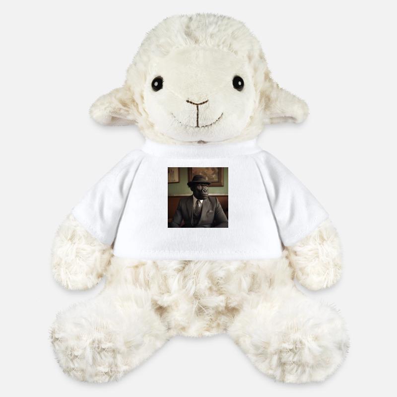 Chimp with hat and suit in a bar - MiniFeet® Sheep Annika - white