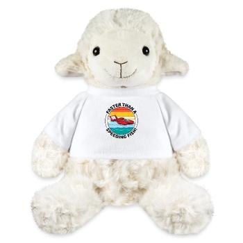 Bateau hydroplane Humour : Plus rapide qu’un poisson qui roule à toute vitesse - Mouton en peluche Annika MiniFeet® - blanc - Devant