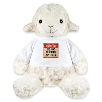 Warning Do Not Touch My Tools Funny Warning Sign - MiniFeet® Sheep Annika - white - Front