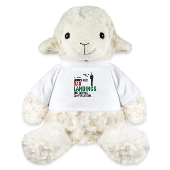 Contrôleur de la circulation aérienne ATC Aviation Humour Avion - Mouton en peluche Annika MiniFeet® - blanc - Devant
