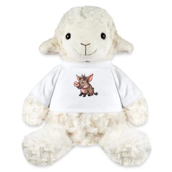 Niedlicher Warzenschwein Cartoon Stil - MiniFeet® Schaf Annika - Weiß - Vorne
