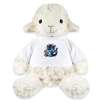 Cute blue Dragon iced Coffee , Drache Eiskaffee - MiniFeet® Schaf Annika - Weiß - Vorne