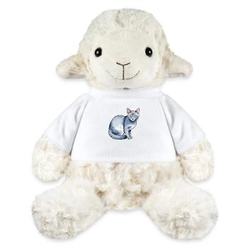 Chat bleu russe Aquarelle - Mouton en peluche Annika MiniFeet® - blanc - Devant