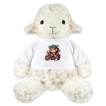 Chat forcé : tyran à moto - Mouton en peluche Annika MiniFeet® - blanc - Devant