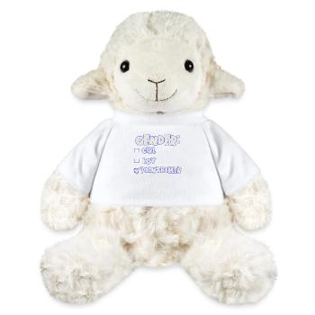 Gender revealing a paintballer, blue and white - MiniFeet® Sheep Annika - white - Front