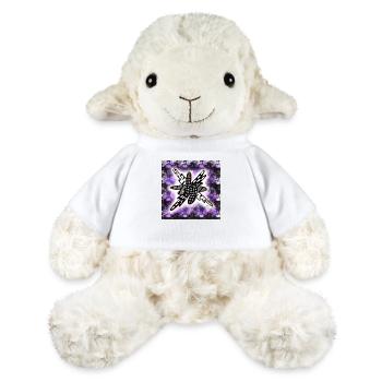 Creatively patterned blob on black and violet - MiniFeet® Sheep Annika - white - Front