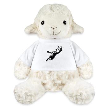 Performance sportive de haut niveau : le gardien de but arrête un tir - Mouton en peluche Annika MiniFeet® - blanc - Devant