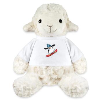 Snowboarder d’hiver Penguin sur snowboard - Mouton en peluche Annika MiniFeet® - blanc - Devant