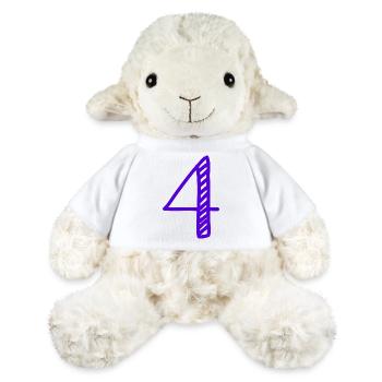 4 JAHRE. 4-jähriges Jubiläum. GEBURTSTAG 4 JAHRE. VIER - MiniFeet® Schaf Annika - Weiß - Vorne