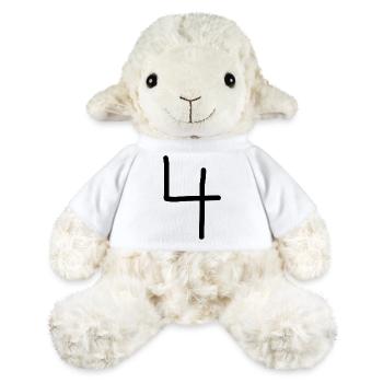 4 Numéro quatre numéro noir anniversaire - Mouton en peluche Annika MiniFeet® - blanc - Devant