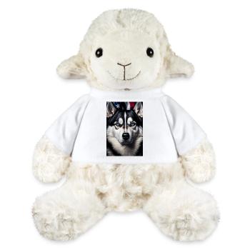 Husky Sibérien Husky Dog USA Flag America - Mouton en peluche Annika MiniFeet® - blanc - Devant
