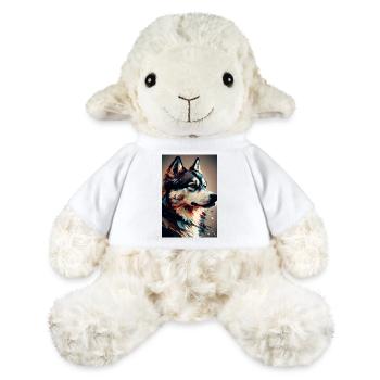 Chien abstrait Husky de Sibérie - Mouton en peluche Annika MiniFeet® - blanc - Devant