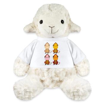affen vierlinge lustig - MiniFeet® Schaf Annika - Weiß - Vorne