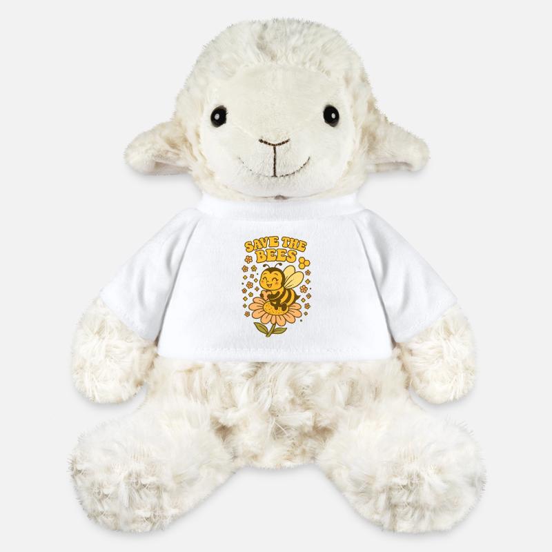 Save the Bees – Retro Comic Style - MiniFeet® Sheep Annika - white