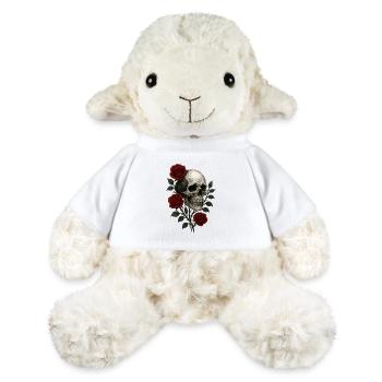 Gothic Totenschädel mit romantischen Rosen Design - MiniFeet® Schaf Annika - Weiß - Vorne