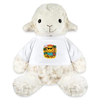Design tropical ensoleillé avec flamant rose - Mouton en peluche Annika MiniFeet® - blanc - Devant