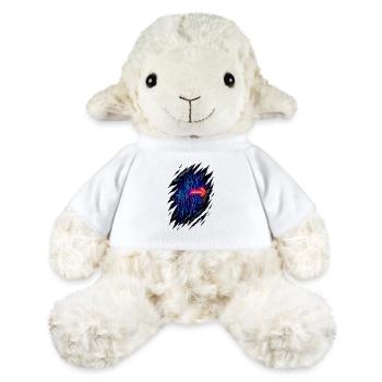 Futuristic Circuit Path with Neon Arrow - MiniFeet® Sheep Annika - white - Front