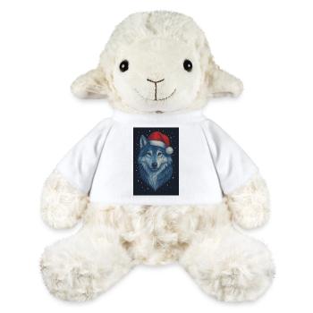Loup nordique au chapeau de Noël - Mouton en peluche Annika MiniFeet® - blanc - Devant