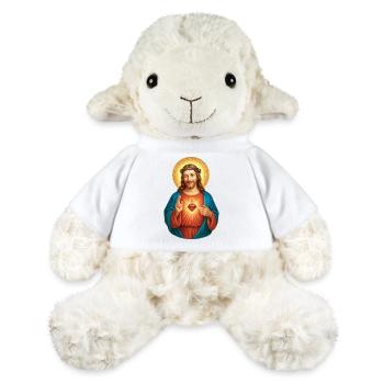 Portrait du Sacré-Cœur de Jésus - Mouton en peluche Annika MiniFeet® - blanc - Devant