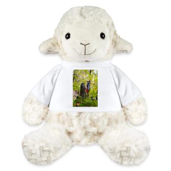 Woodpecker on Mossy Forest Stump - MiniFeet® Sheep Annika - white - Front