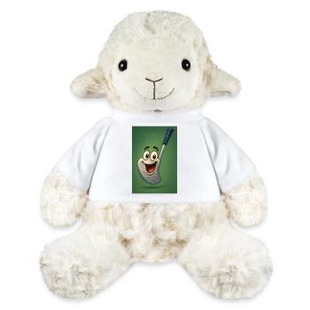 Club de golf heureux avec visage - Mouton en peluche Annika MiniFeet® - blanc - Devant