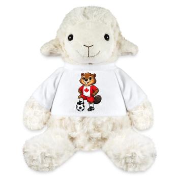 Soccer Beaver Canada Fan Canadian Flag - MiniFeet® Sheep Annika - white - Front