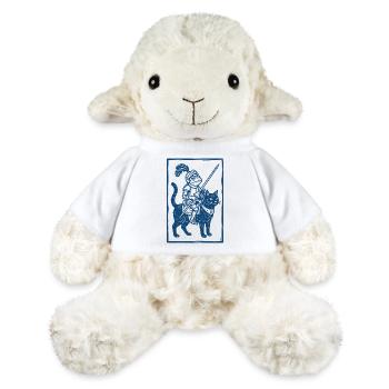 Chevalier Grenouille - Gravure sur bois Fantasy Art - Mouton en peluche Annika MiniFeet® - blanc - Devant