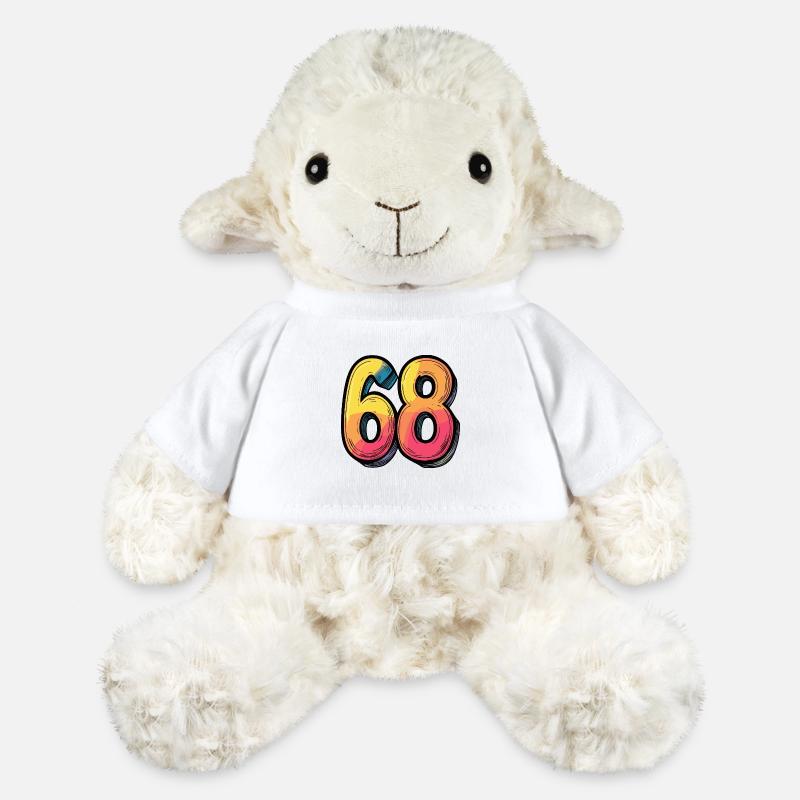 68 Numero Colorato - Pecorella Annika di MiniFeet® - bianco