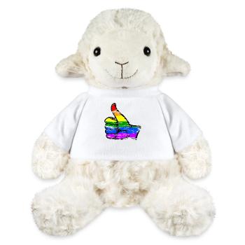 Drapeau de couleur arc-en-ciel à la main utilisé toute l’icône claire - Mouton en peluche Annika MiniFeet® - blanc - Devant