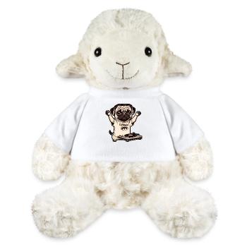 Beat Pug I DJ Mops I Musik Hund Geschenkidee - MiniFeet® Schaf Annika - Weiß - Vorne
