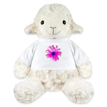 Blume in pink mit Regentropfen - MiniFeet® Schaf Annika - Weiß - Vorne