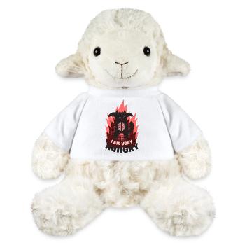 Chat démone affamé – Humour noir style zombie - Mouton en peluche Annika MiniFeet® - blanc - Devant