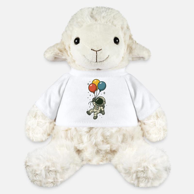 Astronaute avec des ballons - Mouton en peluche Annika MiniFeet® - blanc