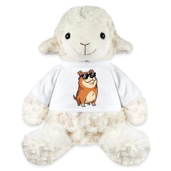 Teckel gros avec des lunettes de soleil - Mouton en peluche Annika MiniFeet® - blanc - Devant