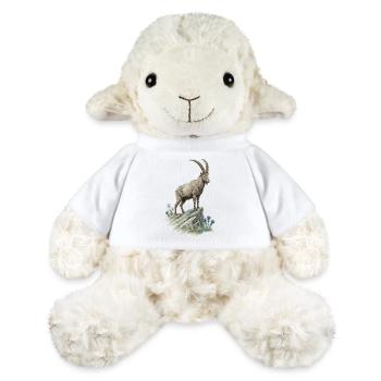 Alpen Steinbock Edelweiß Bergtier Naturmotiv - MiniFeet® Schaf Annika - Weiß - Vorne