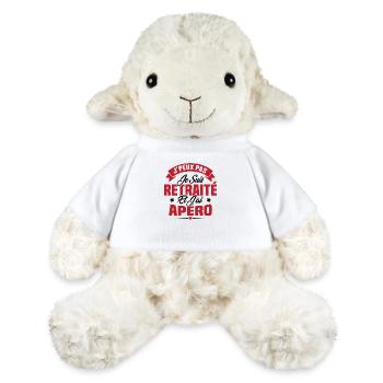Cadeau J'peux pas je suis retraité et j'ai apéro - Mouton en peluche Annika MiniFeet® - blanc - Devant