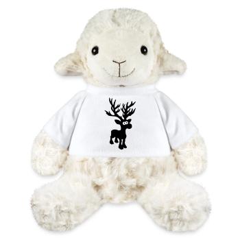 niedlicher Elch Karibu Rentier Reh Hirsch Norwegen - MiniFeet® Schaf Annika - Weiß - Vorne