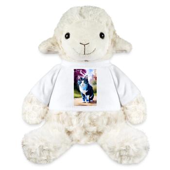 Domestic short haired cat looks at you - MiniFeet® Sheep Annika - white - Front