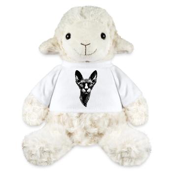 Visage de chat : Sourire maléfique - Mouton en peluche Annika MiniFeet® - blanc - Devant