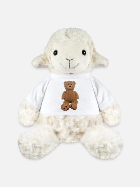 Brauner Kuschelteddy Plüsch - MiniFeet® Schaf Annika - Weiß