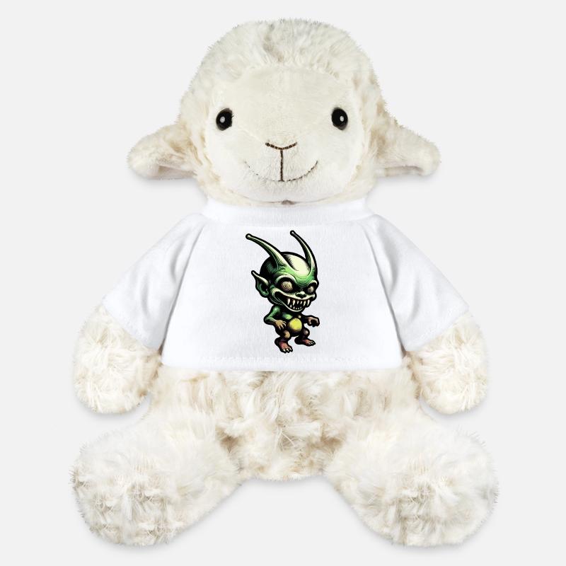 Le Bouffon Vert dans un style rétro-comic - Mouton en peluche Annika MiniFeet® - blanc