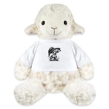 Eleganter springender Zander Raubfisch - MiniFeet® Schaf Annika - Weiß - Vorne