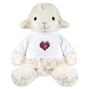 Cœur Flamme Feu Amour - Mouton en peluche Annika MiniFeet® - blanc - Devant