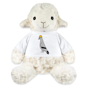 Casque de construction pour pigeons – Illustration minimale - Mouton en peluche Annika MiniFeet® - blanc - Devant