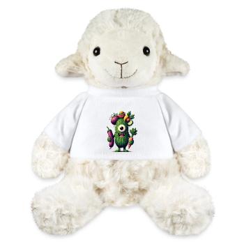 funny cute monster with vegetables one-eyed cucumber - MiniFeet® Sheep Annika - white - Front