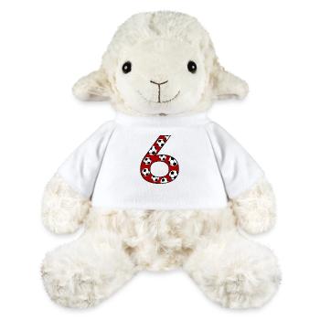 6 Anniversaire Football Rouge - Mouton en peluche Annika MiniFeet® - blanc - Devant