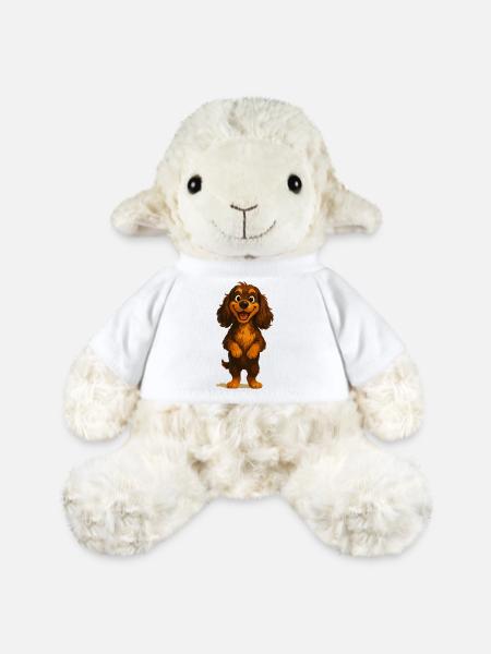 Cocker Spaniel breit grinsend - MiniFeet® Schaf Annika - Weiß