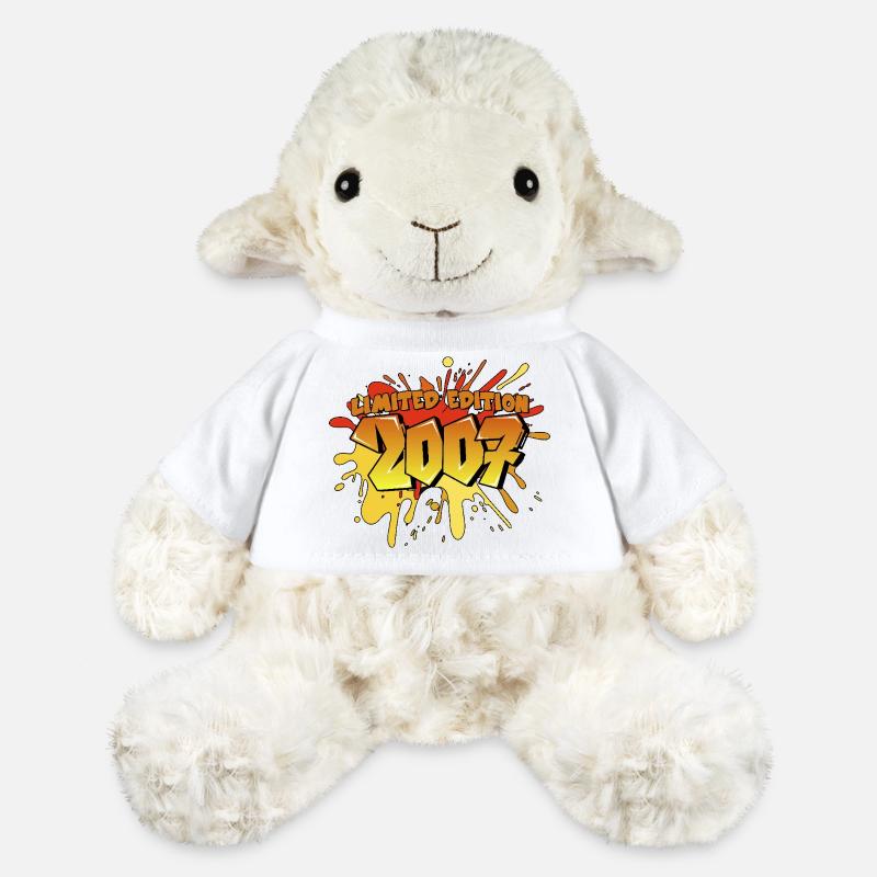 Edition limitée 2007 Graffiti Birthday Party - Mouton en peluche Annika MiniFeet® - blanc