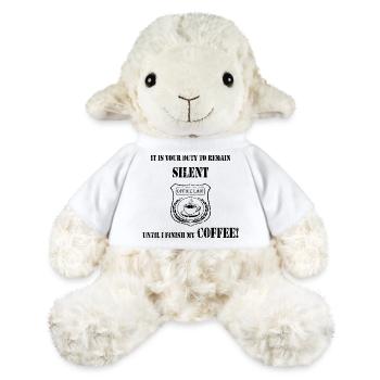 Kaffee zuerst - Abzeichen des Schweigens - MiniFeet® Schaf Annika - Weiß - Vorne