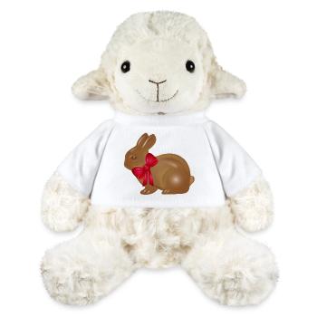 Lapin de Pâques en chocolat avec motif de nœud rouge - Mouton en peluche Annika MiniFeet® - blanc - Devant